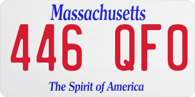 MA license plate 446QF0