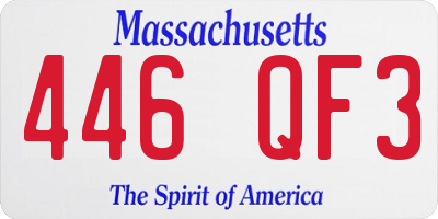 MA license plate 446QF3