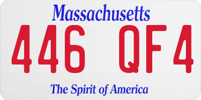 MA license plate 446QF4