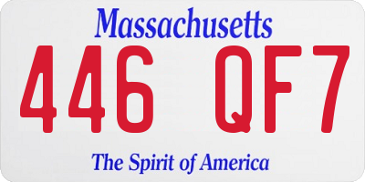 MA license plate 446QF7