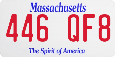 MA license plate 446QF8