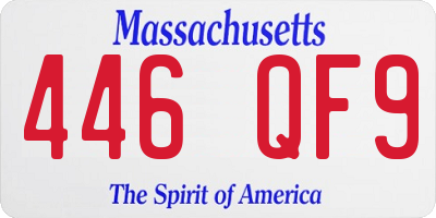 MA license plate 446QF9