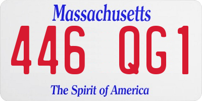 MA license plate 446QG1
