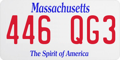 MA license plate 446QG3