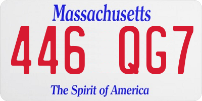 MA license plate 446QG7