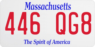 MA license plate 446QG8