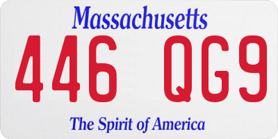 MA license plate 446QG9