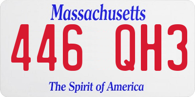 MA license plate 446QH3