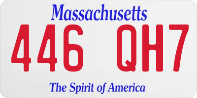 MA license plate 446QH7