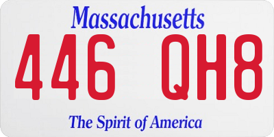 MA license plate 446QH8
