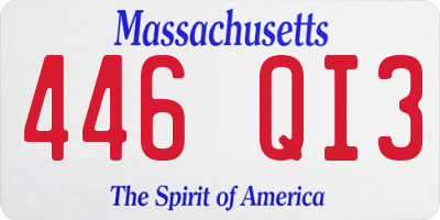 MA license plate 446QI3