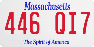 MA license plate 446QI7