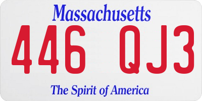 MA license plate 446QJ3