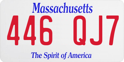 MA license plate 446QJ7