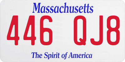 MA license plate 446QJ8