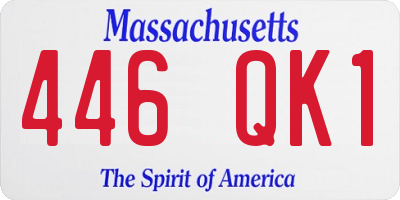 MA license plate 446QK1