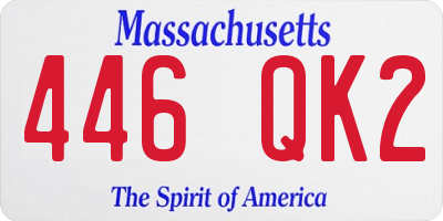 MA license plate 446QK2