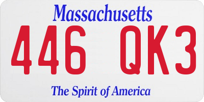 MA license plate 446QK3