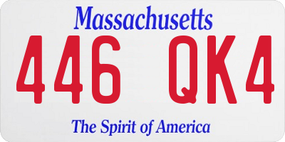 MA license plate 446QK4