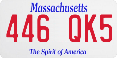 MA license plate 446QK5