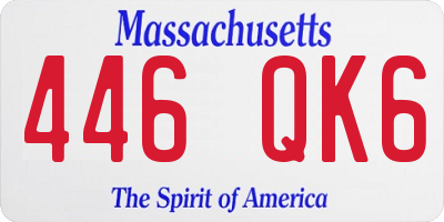 MA license plate 446QK6
