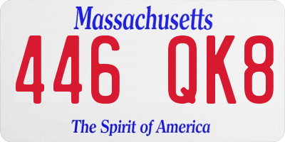 MA license plate 446QK8