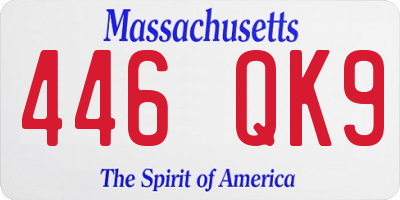 MA license plate 446QK9