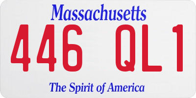MA license plate 446QL1