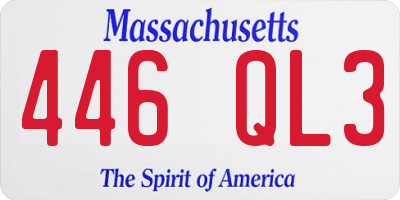 MA license plate 446QL3
