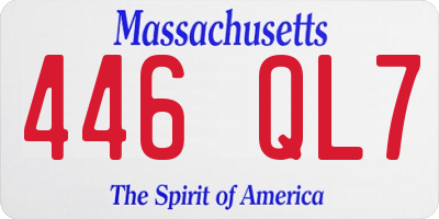 MA license plate 446QL7