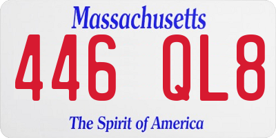 MA license plate 446QL8