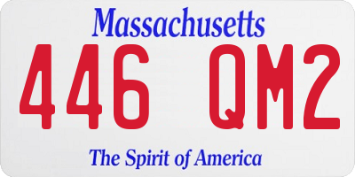 MA license plate 446QM2