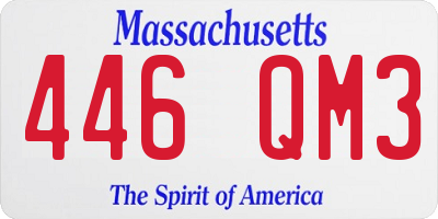 MA license plate 446QM3