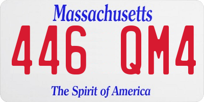 MA license plate 446QM4
