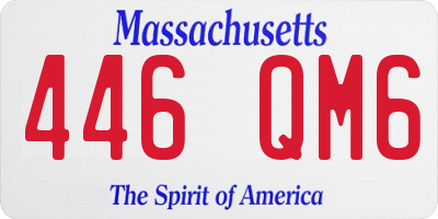 MA license plate 446QM6