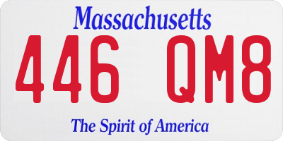 MA license plate 446QM8