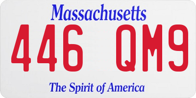 MA license plate 446QM9
