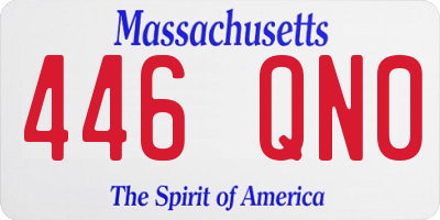 MA license plate 446QN0