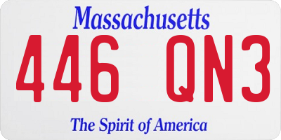 MA license plate 446QN3