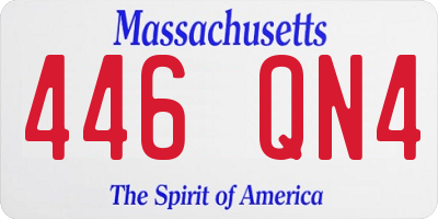 MA license plate 446QN4