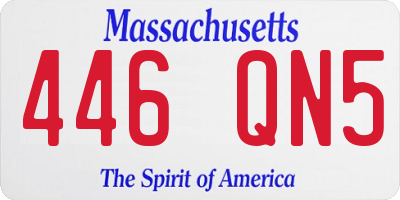 MA license plate 446QN5