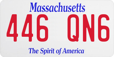 MA license plate 446QN6