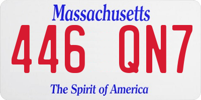 MA license plate 446QN7