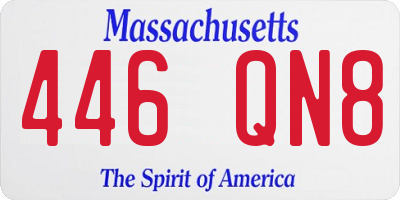 MA license plate 446QN8