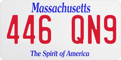MA license plate 446QN9
