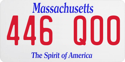 MA license plate 446QO0