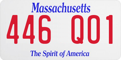 MA license plate 446QO1