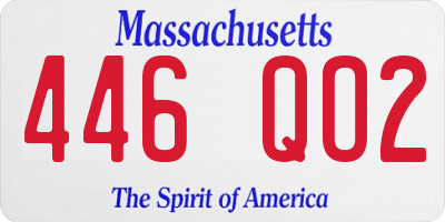MA license plate 446QO2