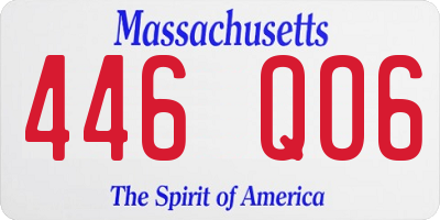 MA license plate 446QO6