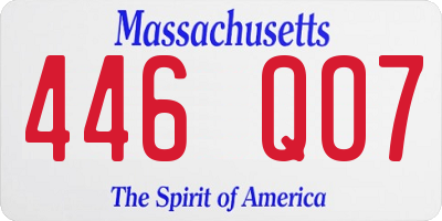 MA license plate 446QO7